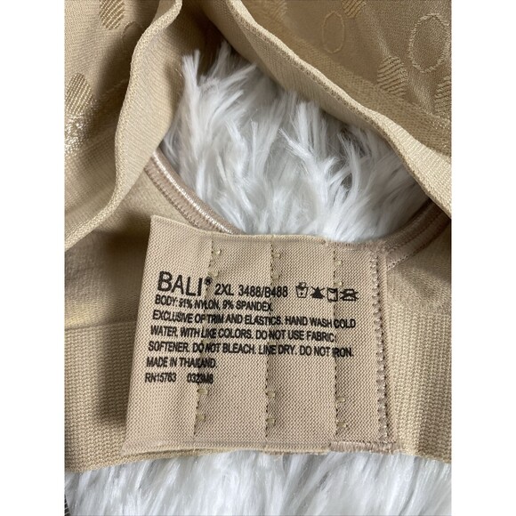 Bali Bra Women's Plus Size 2X DD Beige Wirefree Comfort Seamless Full Coverage - Picture 12 of 12